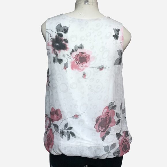 CARLA Conti Silk Sleeveless Floral Top Size Small - Picture 2 of 7